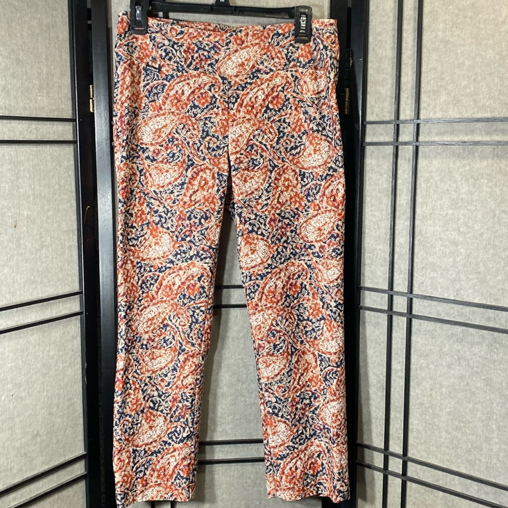 Peck & Peck cotton poly cropped pants size 6 elastic waist lots of stretch!! - Picture 1 of 10